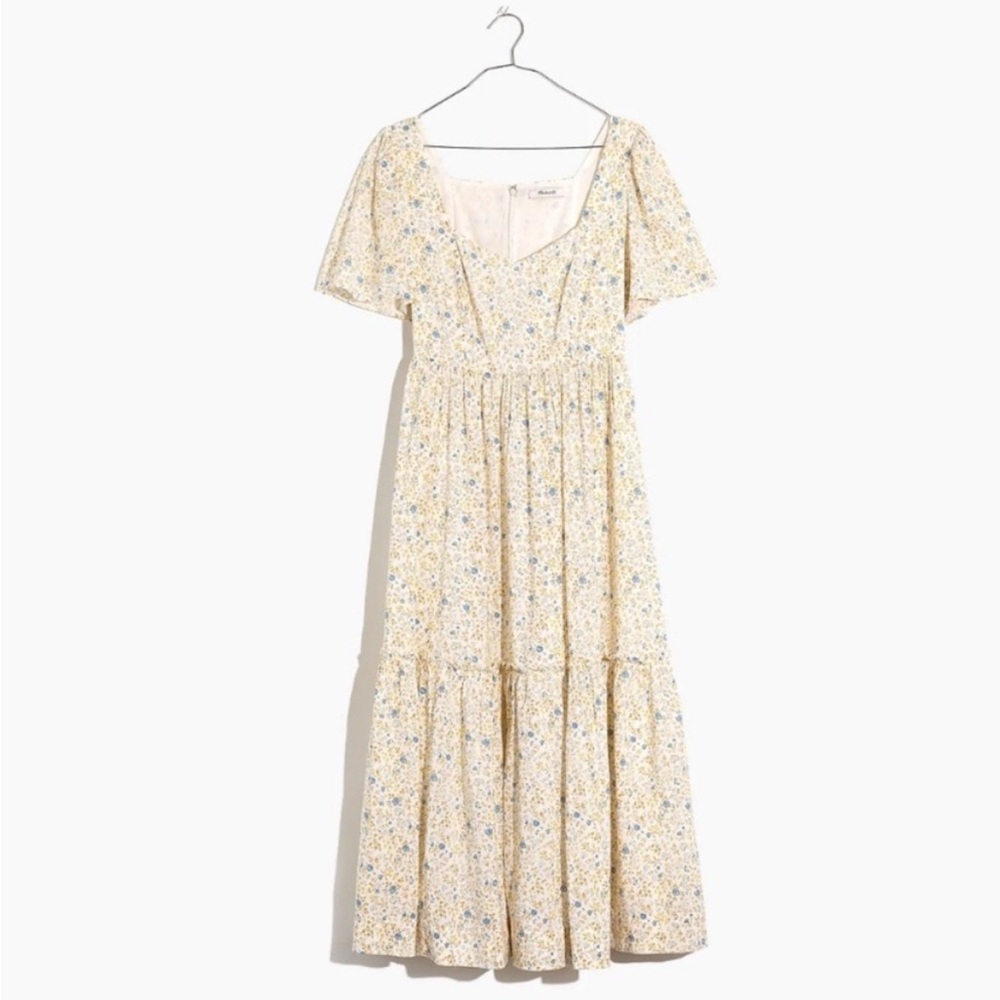 Madewell Flutter Sleeve Tiered Maxi Dress Floral Size 4